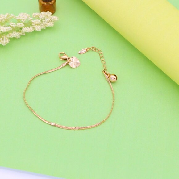 "Elegant Rose Gold Anklet with Sleek Detailing,XPAL1042 - Picture 6 of 12